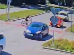 Zielona Góra. Potrąciła rowerzystę i próbował wmówić policjantom, że jest niewinna (FILM)