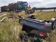 Dachował i wypadł z S5. Wypadek w okolicy Krościny Wielkiej
