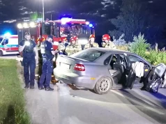 W środku nocy uderzył w drzewo koło Ciechanowa. Policja zatrzymała jedną osobę