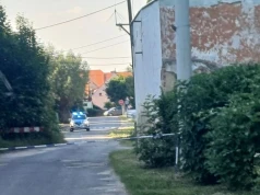 Pociski moździerzowe w gogołowskim stawie