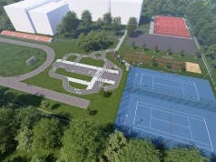 Korty, miasteczko rowerowe i boiska plażowe na wrocławskim osiedlu