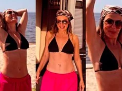 49-letnia Katarzyna Glinka pozdrawia z Helu, eksponując szczupłą sylwetkę w bikini (ZDJĘCIA)