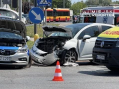 Dwie osoby w szpitalu po wypadku z udziałem policyjnego radiowozu