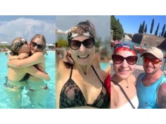 Odziana w koronkowe bikini Magdalena Narożna relacjonuje rodzinny wyjazd do Włoch: przejażdżka rowerowa i harce w wodzie (ZDJĘCIA)