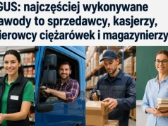 GUS: najczęściej wykonywane zawody to sprzedawcy, kasjerzy, kierowcy ciężarówek i magazynierzy