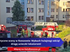Dramatyczne sceny w Rzeszowie: Wybuch hulajnogi odciął drogę ucieczki lokatorom!