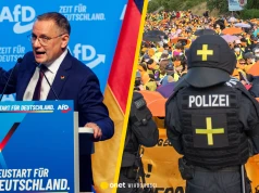 "Nie złamią nas". Blokady, protesty, krzyki i kongres skrajnej prawicy w Niemczech