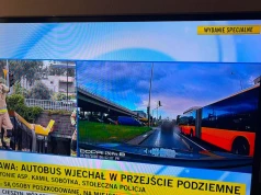 Autobus wjechał w przejście podziemne przy dworcu Warszawa Zachodnia. Są ranni. Ulica Bitwy Warszawskiej zamknięta