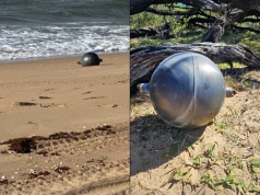 Futurystyczne kule na plaży. ASA: To odłamki obcego obiektu rakietowego