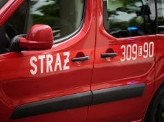 Pożar domu pod Zgierzem. Zawalił się dach budynku