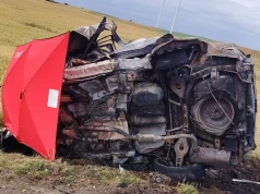 Auto spłonęło po zderzeniu z cysterną na DK16. Kierowca zginął na miejscu