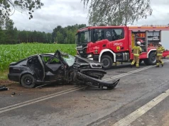 Uderzył Skodą w drzewo – 21-latek trafił do szpitala