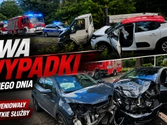 Groźne zdarzenia na DW193. Dwa wypadki w odstępie kilku godzin
