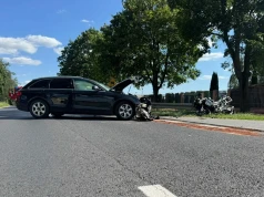 Sulechów. Wypadek. Motocyklista walczy o życie, został zabrany do szpitala śmigłowcem LPR