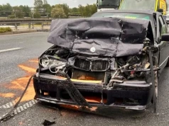 Poważna kolizja na S1. Kierujący BMW wjechał w tył innego pojazdu