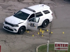 Indiana: Policjant postrzelony przez podejrzanego o kradzież samochodu. Napastnik nie żyje