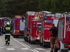 Duży pożar w Strzegomiu. Kłęby dymu nad miastem