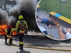 Ludzie rzucili się na ziemię, rozległ się huk. Dramatyczne nagranie z Ukrainy