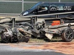 Seria zdarzeń na S8. Z Toyoty wypadł silnik i koła