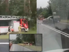 Górna Polanica. Osobówka zderzyła się czołowo z wozem strażackim z drabiną mechaniczną