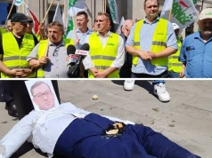 „Krajewski do dymisji!” Rolnicy protestowali przed ministerstwem