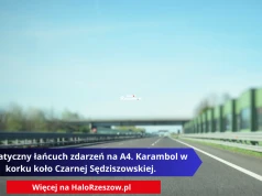 Dramatyczny łańcuch zdarzeń na A4. Karambol w korku koło Czarnej Sędziszowskiej, autostrada zablokowana