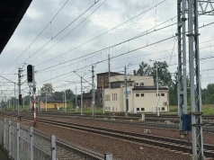 Dym w okolicach nastawni kolejowej Jaworzno Szczakowa