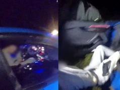 Pijany obywatel Niemiec walnął audi w ogrodzenie i zasnął za kierownicą. Policjanci musieli wybić szybę