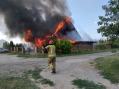 Pożar budynku mieszkalnego w Koninie