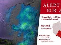 RCB ostrzega przed burzami. Wiatr może osiągnąć 100 km/h