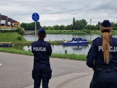 Akcja policji na bulwarach w Krakowie