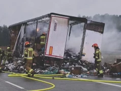 Pożar ciężarówki na A2. Autostrada w kierunku Warszawy zablokowana