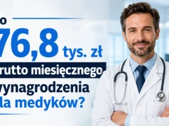 Do 76,8 tys. zł brutto miesięcznego wynagrodzenia dla medyków; założenia do projektu w wykazie prac rządu