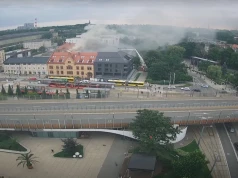 Pożar w centrum Chorzowa. Kłęby dymu widać z daleka