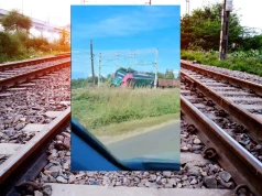 Lokomotywa wypadła z torów
