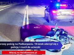 Brawurowy pościg na Podkarpaciu. 19-latek zderzył się z policją i rzucił do ucieczki