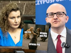 Poseł Matecki (PiS) ostrzega przed posłanką Pawłowską (PiS), ona z kolei zaleca mu picie i zwiedzanie dachów