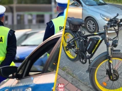 Policjanci jechali 50 km na godz. Nagle zaczął ich wyprzedzać rowerzysta. Na podwójnej ciągłej