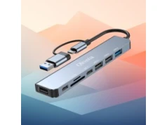 HUB USB-C 8w1 Oliveria z czytnikiem kart microSD i power delivery za 19,44 zł w Amazon PL