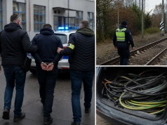 Kradli przewody, straty przekroczyły milion złotych. Trzy osoby zatrzymane przez policjantów