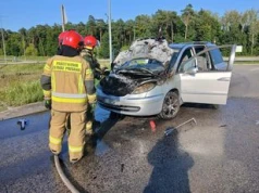Pożar samochodu na ulicy Południowej w Grudziądzu