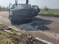Zderzenie trzech pojazdów na DK50. Lądował śmigłowiec LPR