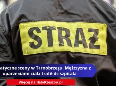 Dramatyczne sceny w Tarnobrzegu. Mężczyzna z oparzeniami ciała trafił do szpitala