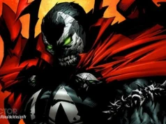 Todd McFarlane siedzi przy w pełni udźwiękowionym animowanym filmie Spawn