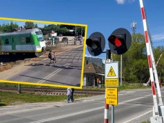 Dramatyczne sceny na przejeździe. Wjechał hulajnogą wprost pod pociąg