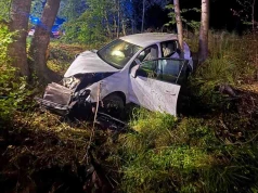 Wypadek koło Turska. Osobówka uderzyła w drzewo, ranne cztery osoby