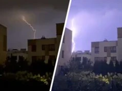 Front burzowy nad Polską. Superkomórka burzowa nad Warszawą. Nagranie