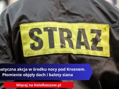Dramatyczna akcja w środku nocy pod Krosnem. Płomienie objęły dach i baloty siana