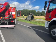 UWAGA! Wypadek na dk92 między Lwówkiem, a Pniewami. Lądował LPR