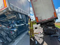 Eurocargo wepchnęło Toyotę dosłownie pod naczepę – najechanie przed znakiem „stop”